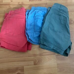 A bundle of 3 shorts all different styles